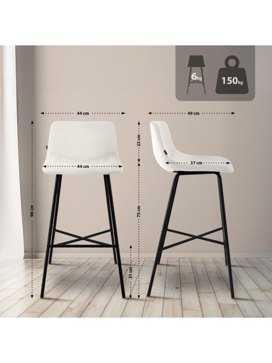 Bárszék Altona bársony, krém