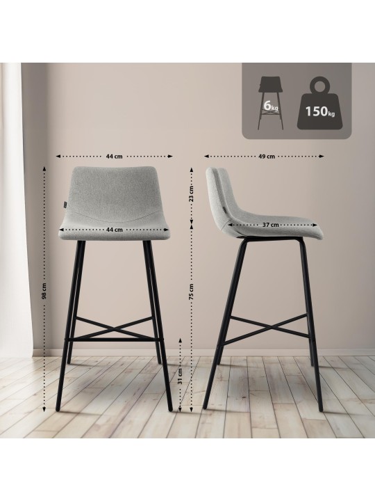 Altona szövet bárszék, szürke