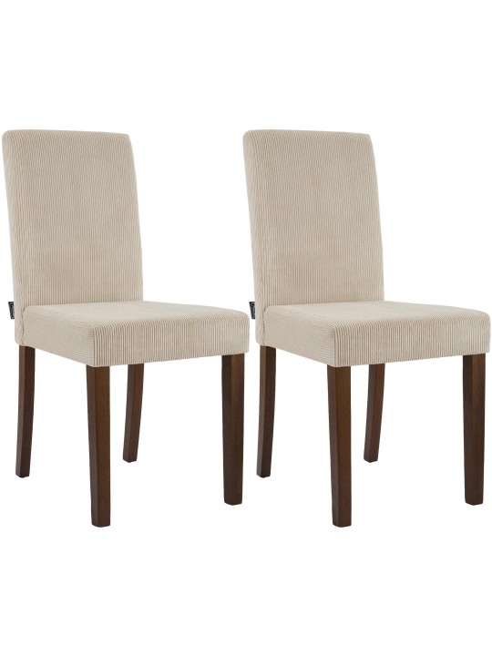 2 db étkezőszékből álló Ina Cord antik sötét készlet, világosbarna