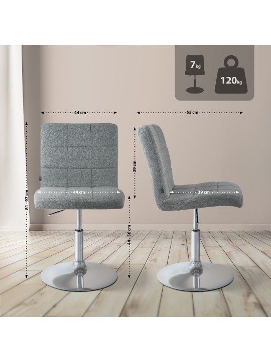 Szék Ricky szövet, szürke