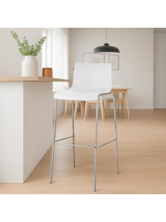 Bárszék Hoover króm 4 méteres váz, fehér