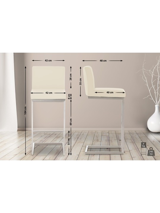 2 db bárszék készlet Paros műbőr, krém