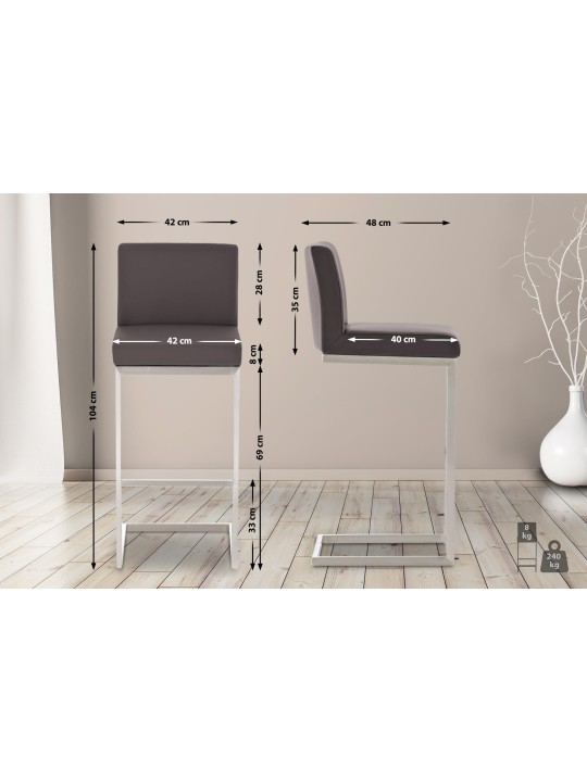 2 db bárszék készlet Paros műbőr, barna