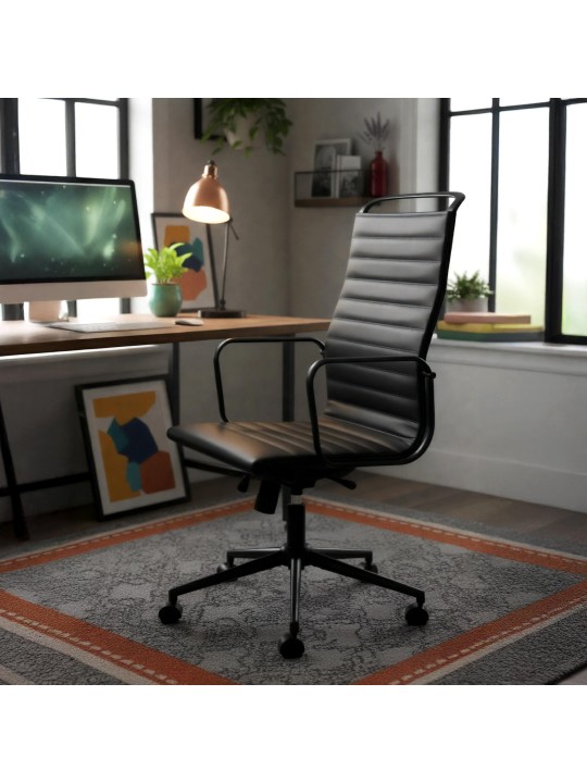 Nelson műbőr irodai szék, fekete