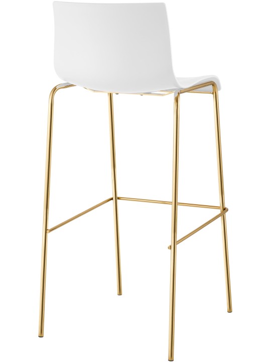 2 db Hoover műanyag bárszék készlet, 4 méteres arany, fehér