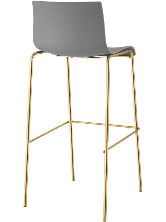 2 db Hoover műanyag bárszék készlet, 4 méteres arany, szürke