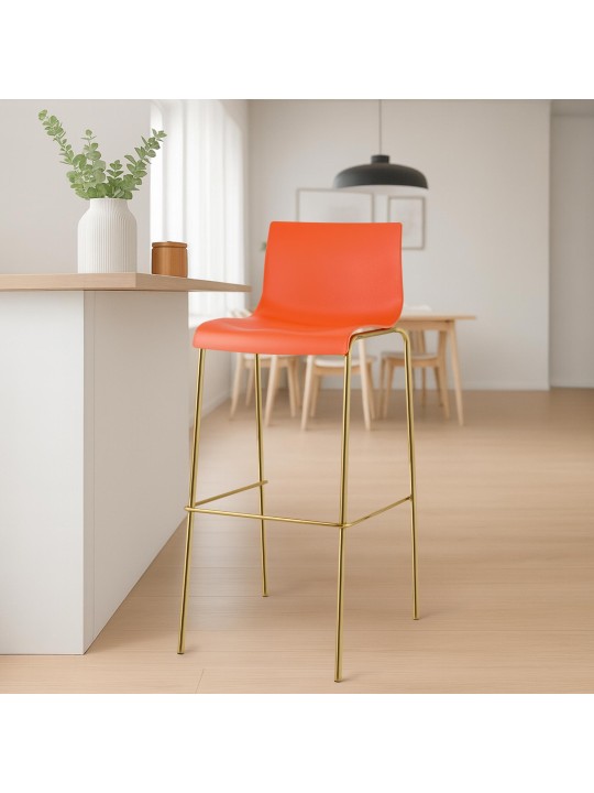 2 db Hoover műanyag bárszék készlet, 4 méteres arany, narancs 2 db Hoover műanyag bárszék készlet, 4 méteres arany, narancs