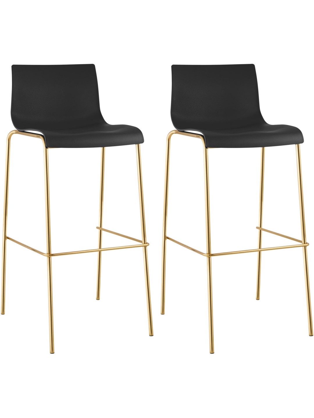 2 db Hoover műanyag bárszék készlet, 4 méteres arany, fekete