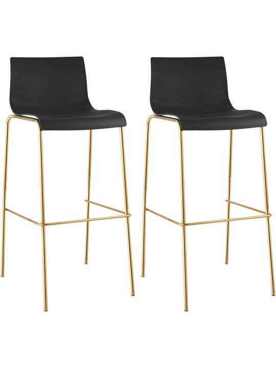 2 db Hoover műanyag bárszék készlet, 4 méteres arany, fekete