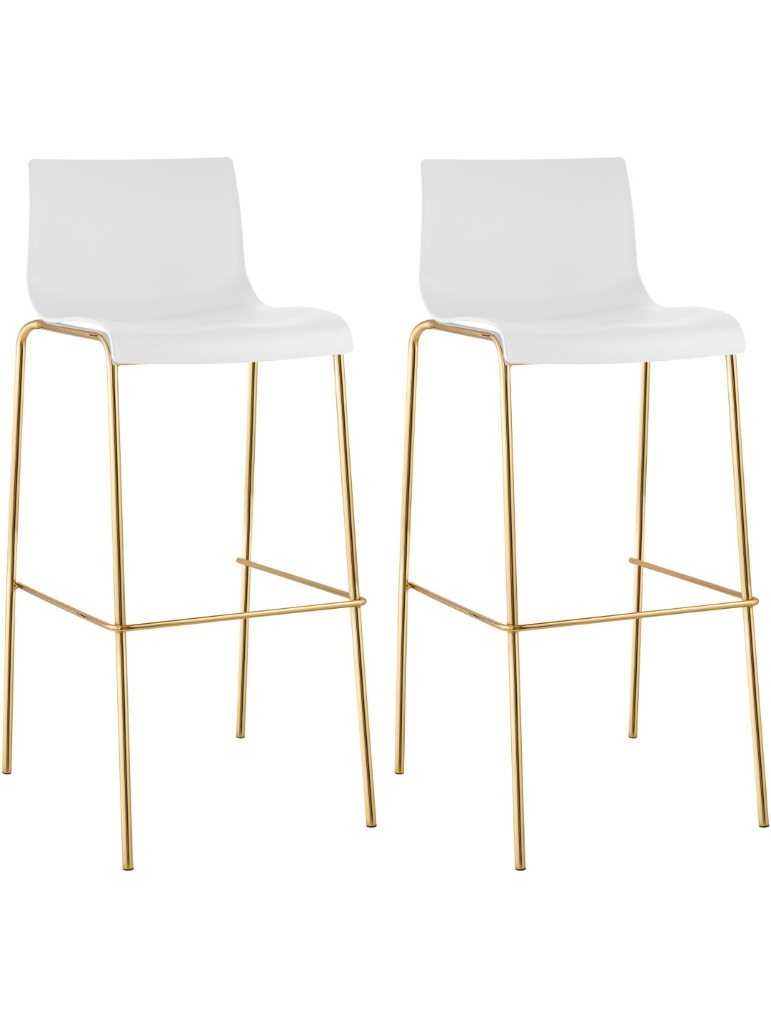 2 db Hoover műanyag bárszék készlet, 4 méteres arany, fehér