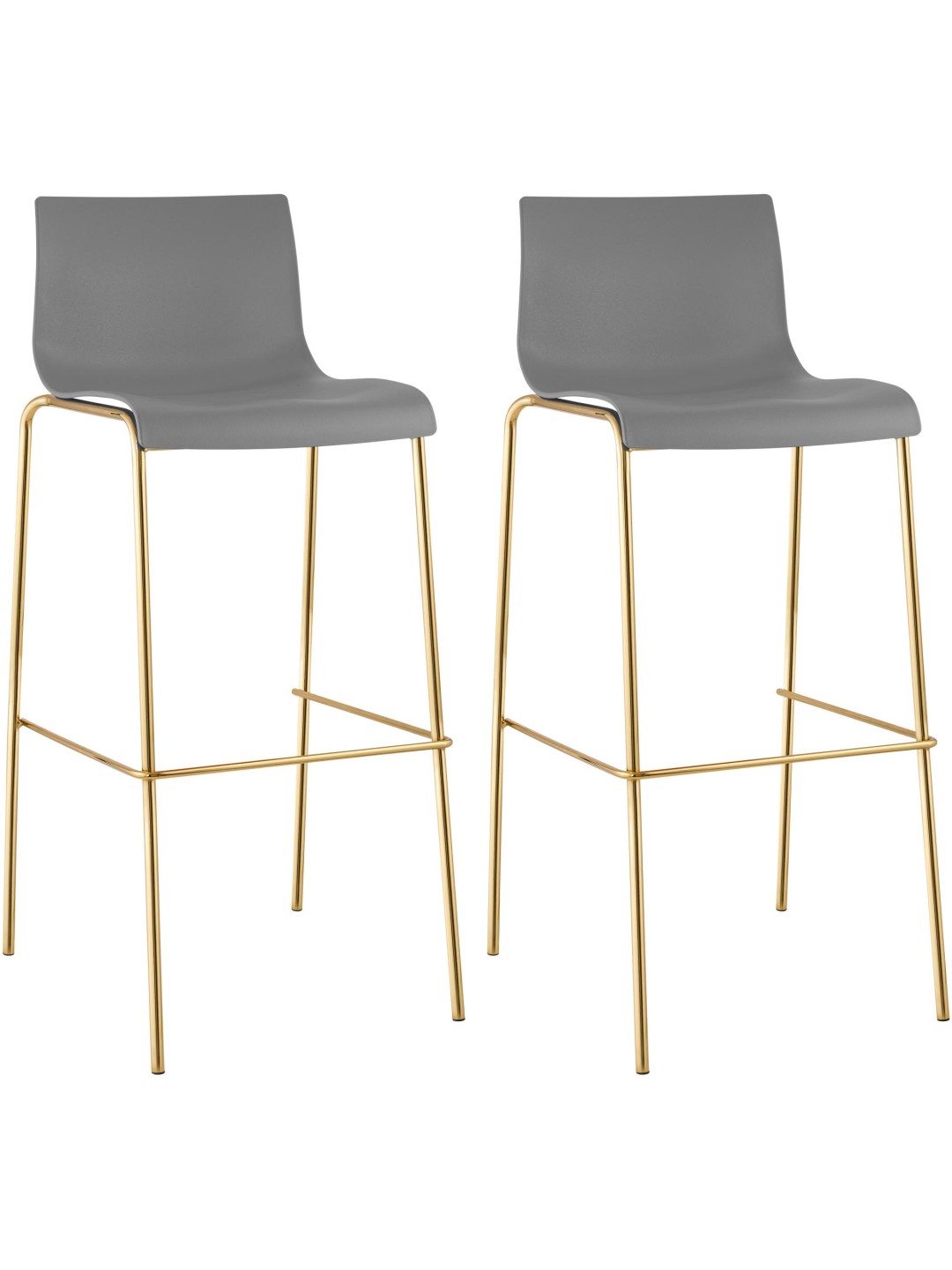 2 db Hoover műanyag bárszék készlet, 4 méteres arany, szürke