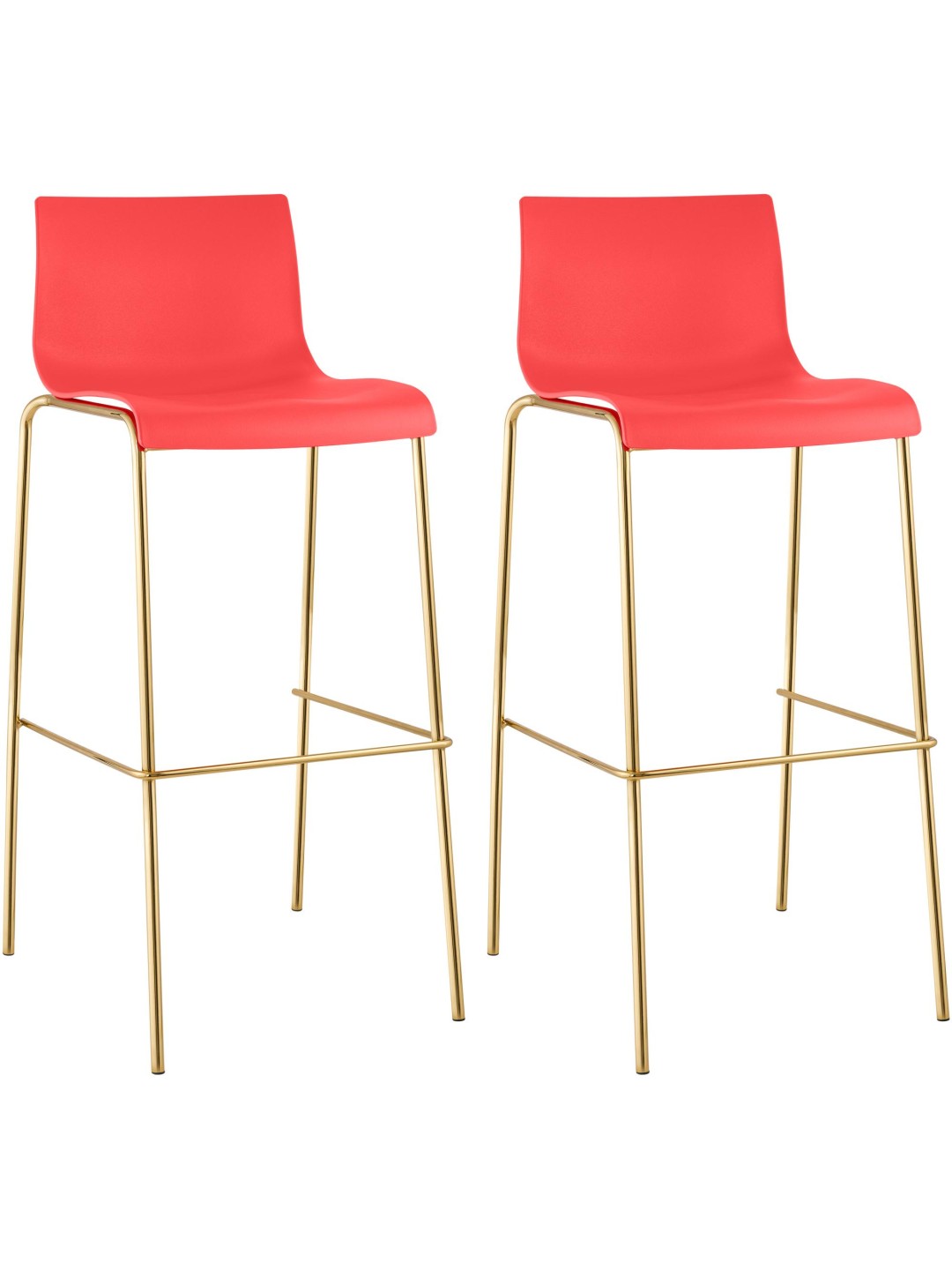 2 db Hoover műanyag bárszék készlet, 4 méteres arany, piros