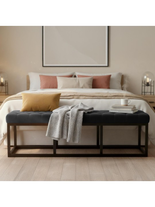 Pad Polson bársony 150 cm, fekete