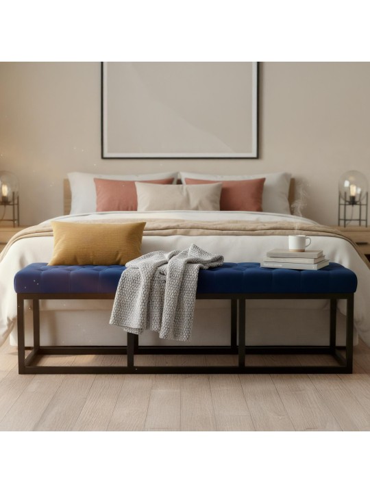 Pad Polson bársony 150 cm, kék