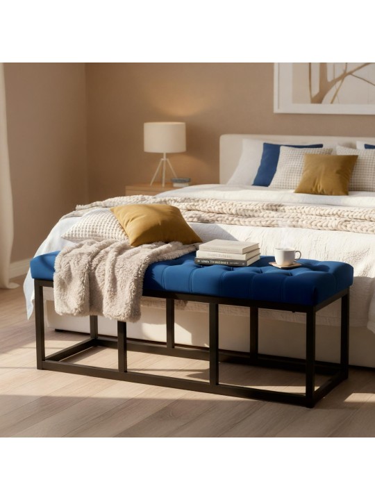 Polson bársony pad 120 cm, kék