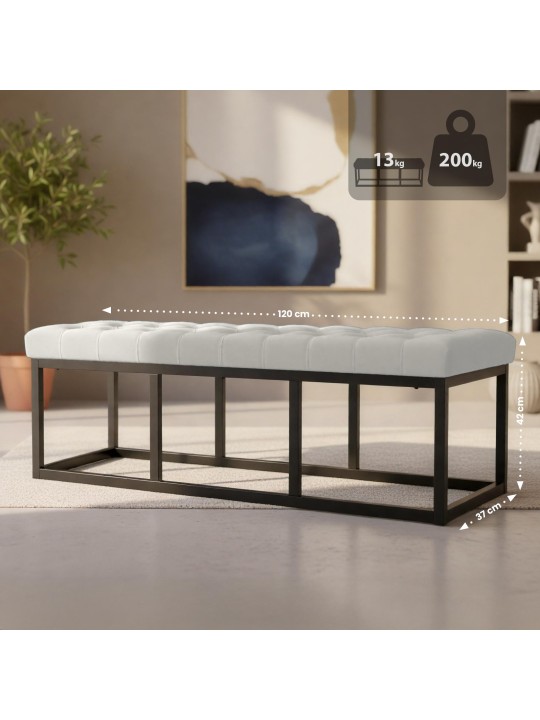 Polson bársony pad 120 cm, krém