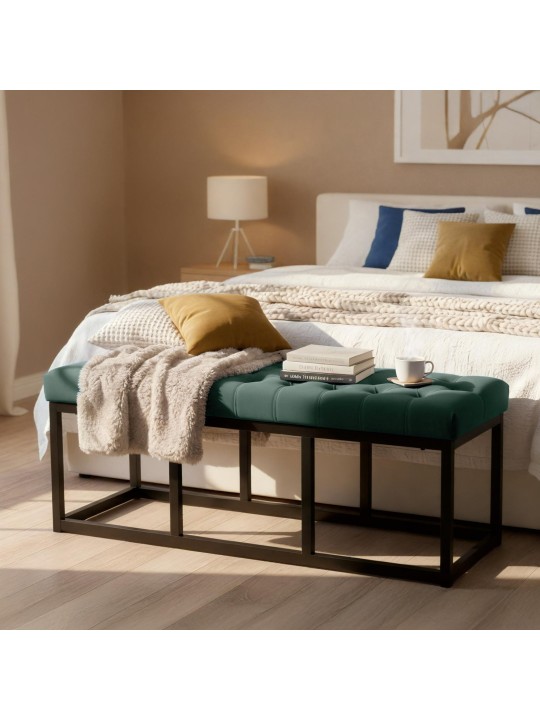 Polson bársony pad 120 cm, zöld