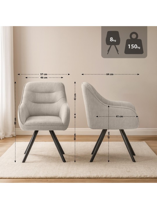 Szék Pettuli szövet, krém Szék Pettuli szövet, krém