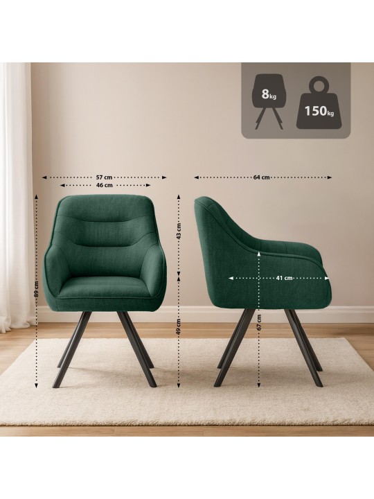 Szék Pettuli szövet, zöld