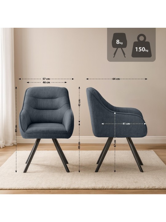 Szék Pettuli szövet, sötétszürke