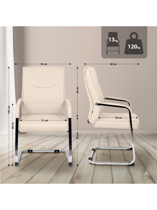 2 db Hobart látogatói szék készlet, krém