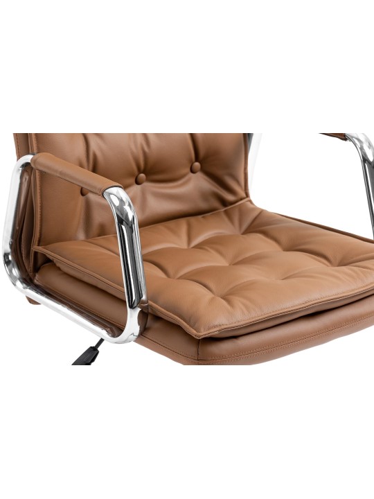 Sotira irodai szék valódi bőr, világosbarna