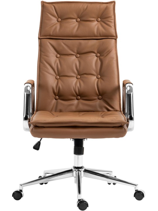 Sotira irodai szék valódi bőr, világosbarna