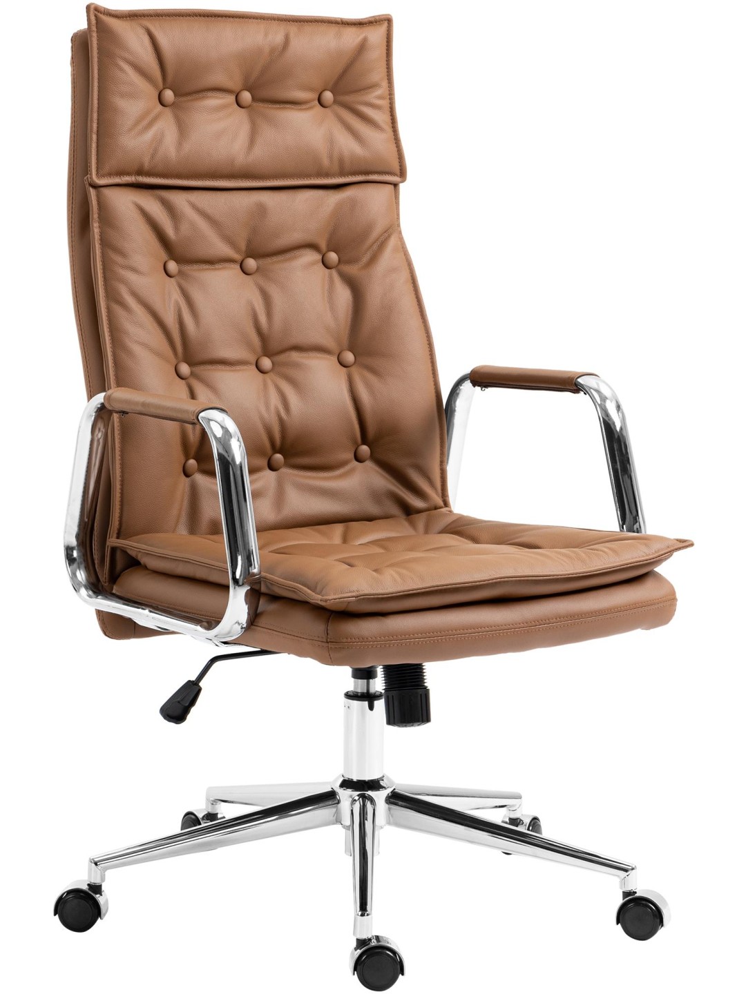 Sotira irodai szék valódi bőr, világosbarna