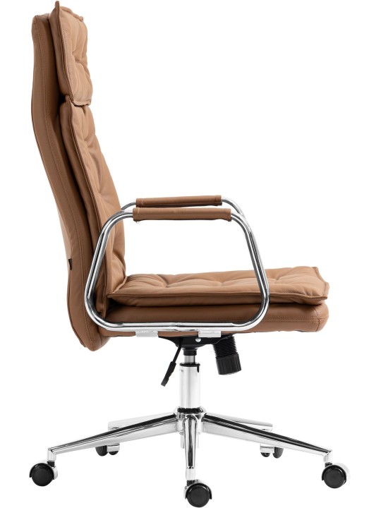 Sotira irodai szék valódi bőr, világosbarna