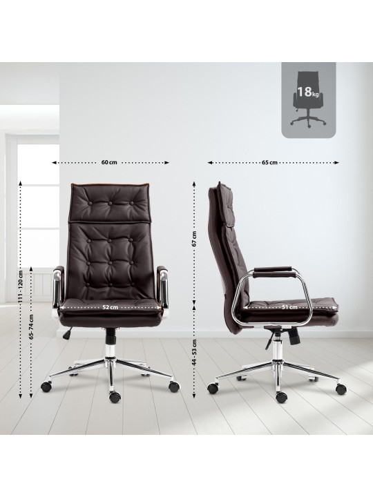 Sotira irodai szék valódi bőr, barna