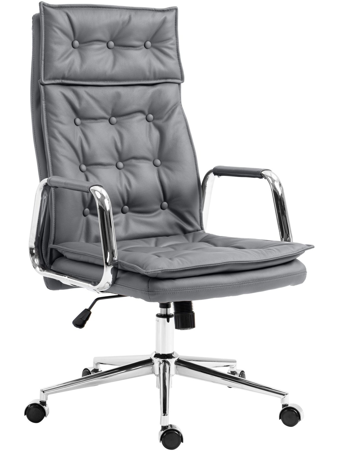 Sotira irodai szék valódi bőr, szürke