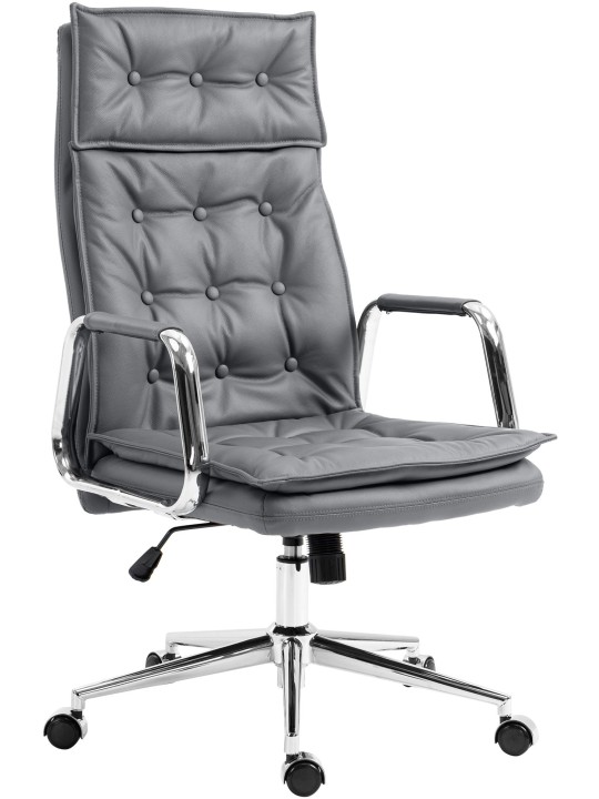 Sotira irodai szék valódi bőr, szürke