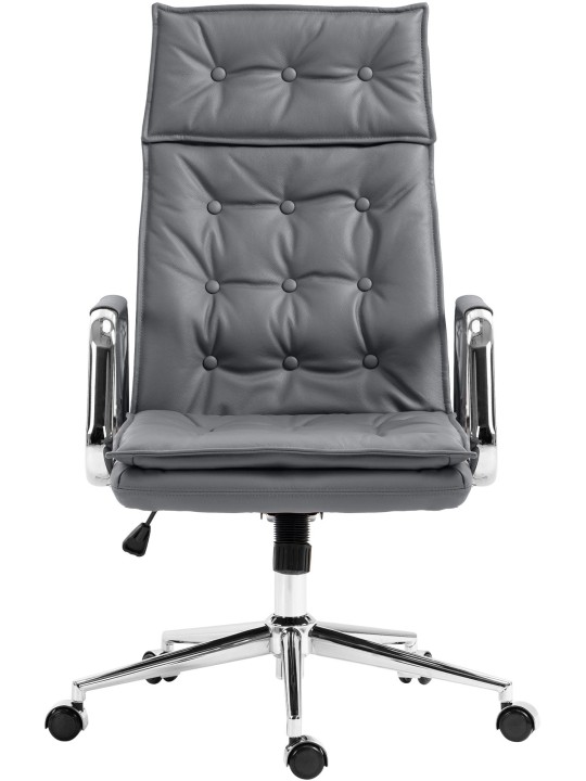 Sotira irodai szék valódi bőr, szürke