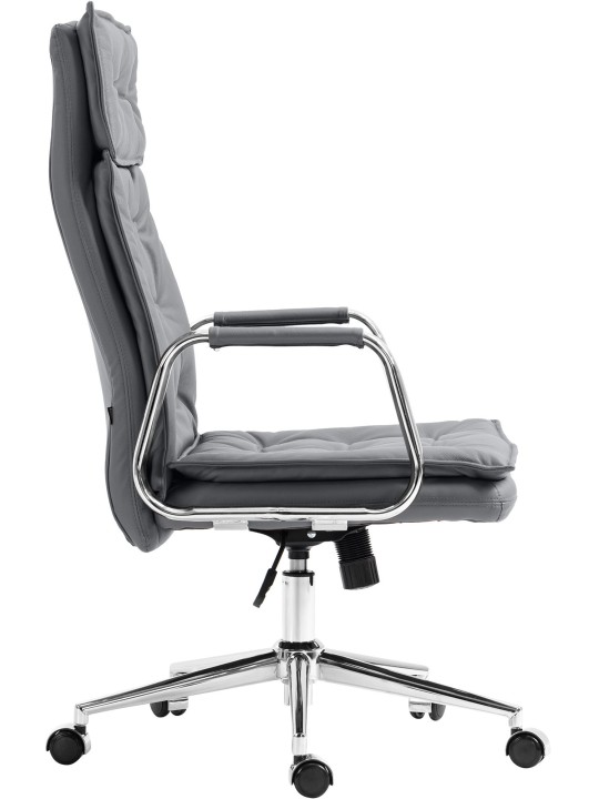 Sotira irodai szék valódi bőr, szürke