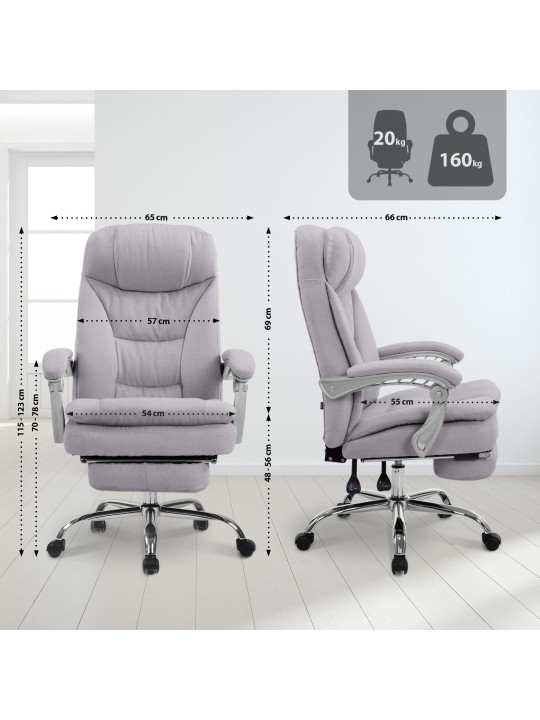 XL irodai szék Troy szövet, szürke