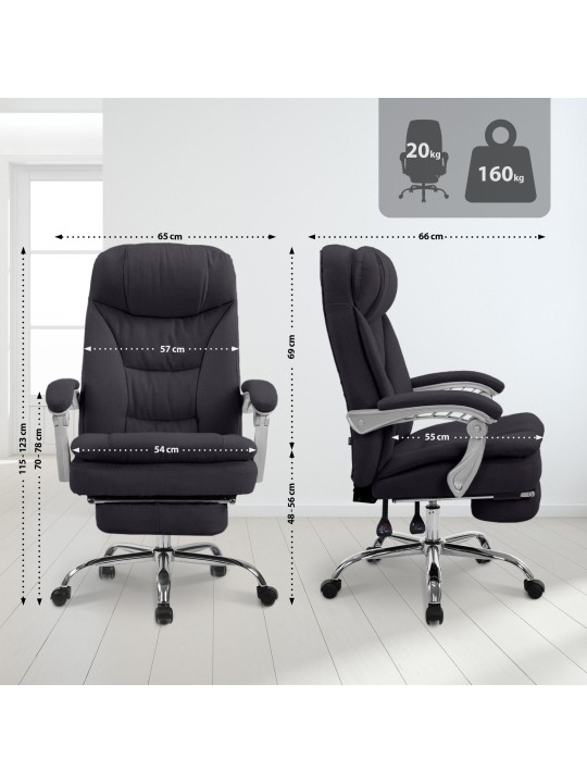 XL irodai szék Troy szövet, fekete