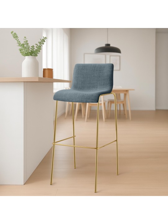 Bárszék Hoover szövet 4 láb arany, kék