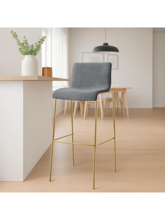 Bárszék Hoover szövet 4 láb arany, világosszürke