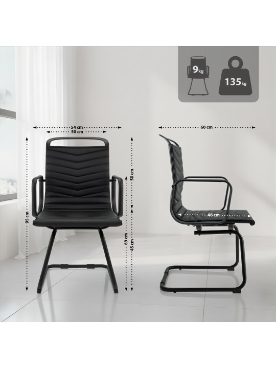 Látogatószék Tomkin műbőr, fekete