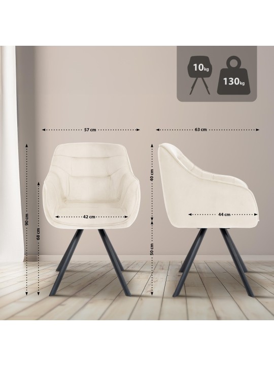 Russel bársony szék, krém Russel bársony szék, krém