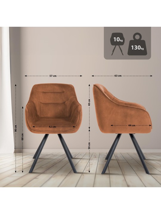 Russel bársony szék, kávé Russel bársony szék, kávé