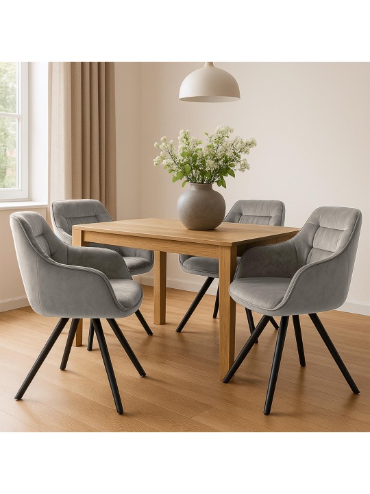 Russel bársony szék, szürke