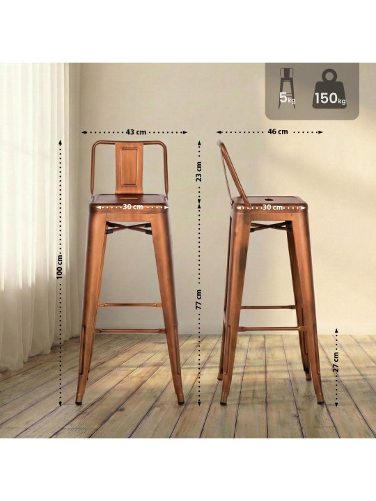 Bárszék Mason, réz