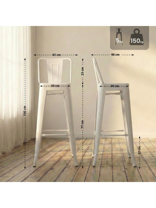 Bárszék Mason, fehér