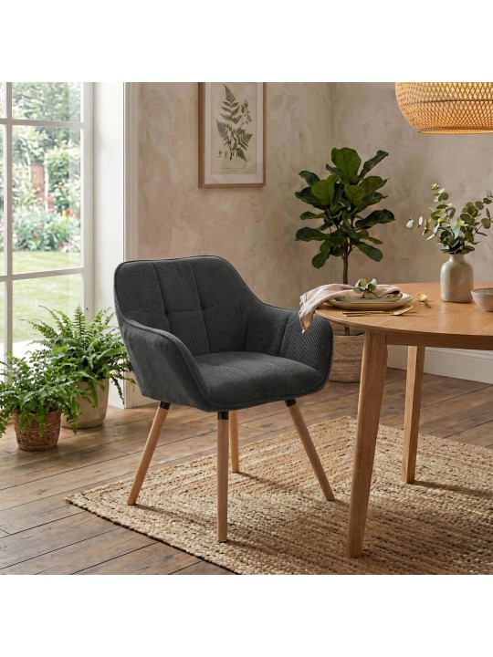 Étkezőszék Vienna Cord natúr, sötétszürke