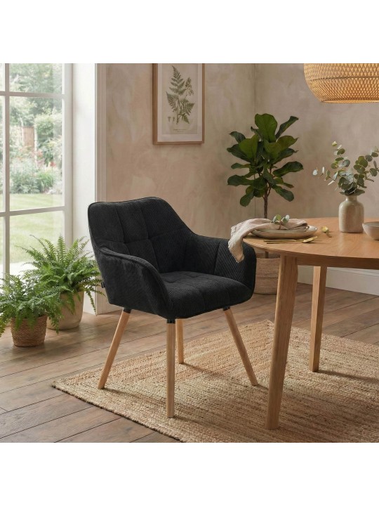 Étkezőszék Vienna Cord natúr, fekete